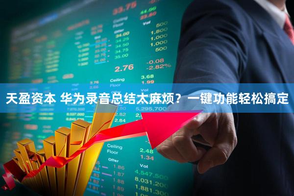 天盈资本 华为录音总结太麻烦？一键功能轻松搞定