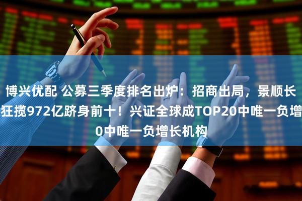 博兴优配 公募三季度排名出炉：招商出局，景顺长城单季狂揽972亿跻身前十！兴证全球成TOP20中唯一负增长机构